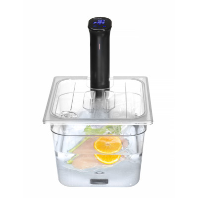 Víko pro polykarbonátové GN nádoby s výřezem pro sous-vide cirkulátor, HENDI, GN 1/2, Průhledná, 265x325mm | 864210