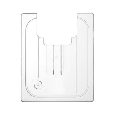 Víko pro polykarbonátové nádoby GN s výřezem pro cirkulační čerpadlo sous vide, HENDI, GN 1/2, Průhledná, 265x325mm | 864234