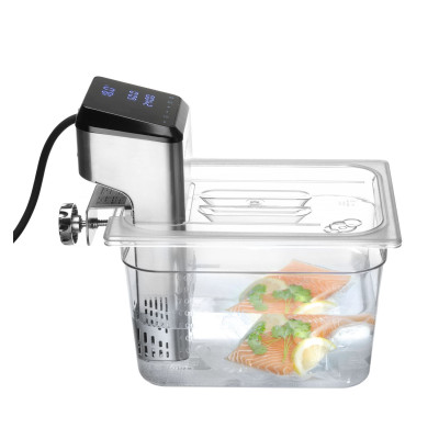Víko pro polykarbonátové nádoby GN s výřezem pro cirkulační čerpadlo sous vide, HENDI, GN 1/2, Průhledná, 265x325mm | 864234