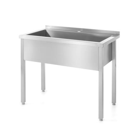 Stůl s jedním mycím žlábkem - svařovaný, HENDI, Profi Line, 800x600x(H)850mm | 811825