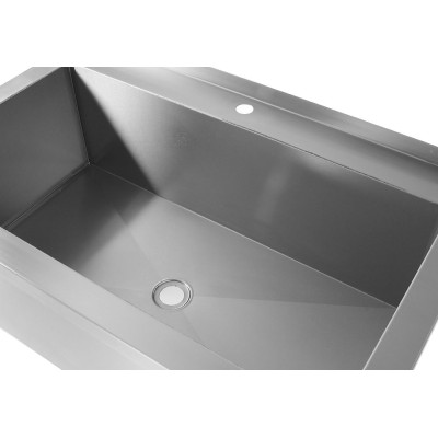 Stůl s jedním mycím žlábkem - svařovaný, HENDI, Profi Line, 1000x600x(H)850mm | 811832