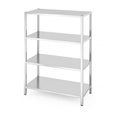 Skladový regál se 4 plnými policemi - přišroubovaný, HENDI, Kitchen Line, 1200x600x(H)1800mm | 812563