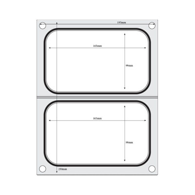 Těsnicí matrice pro těsnicí stroj , HENDI, na dvě misky 178x113 mm | 805589