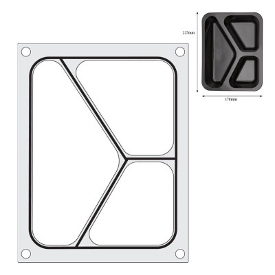 Těsnicí matrice pro těsnicí stroj , HENDI, na třídílnou misku 227x178 mm | 805626