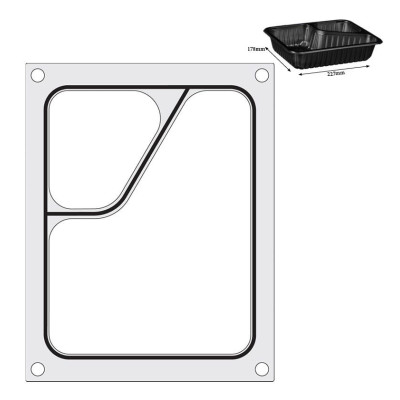 Těsnicí matrice pro těsnicí stroj , HENDI, na dvoudílnou misku colt 227x178 mm | 805640