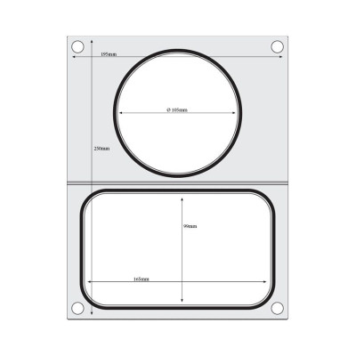 Těsnicí matrice pro těsnicí stroj , HENDI, 2 nádoby: 1x 178x113 mm + 1x ø115 mm | 805657