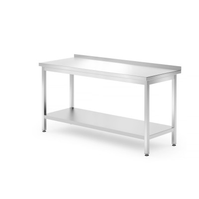 Nástěnný stůl s policí - přišroubovaný, hloubka 700 mm, HENDI, Profi Line, 1600x700x(H)850mm | 812754