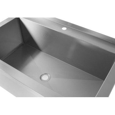 Stůl s jedním mycím dřezem - svařovaný, hloubka 700 mm, výška komory 300 mm, HENDI, Profi Line, 1000x700x(H)850mm | 812860