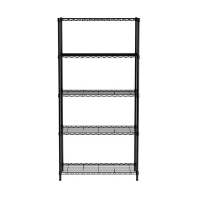 Úložný stojan s 5 policemi, HENDI, Černá, 910x455x(H)1830mm | 812990