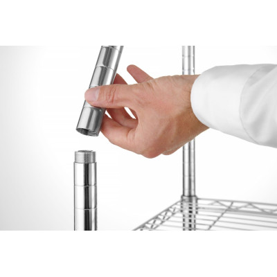 Úložný stojan s 5 policemi, HENDI, Chrom, 910x455x(H)1830mm | 812204