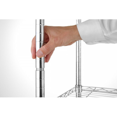 Úložný stojan s 5 policemi, HENDI, Chrom, 910x455x(H)1830mm | 812204