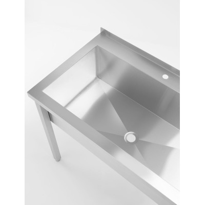 Stůl s jednokomorovým dřezem, bez zpětného krytu - přišroubovaný, hloubka 600 mm, HENDI, Budget Line, 800x600x(H)850mm | 811009