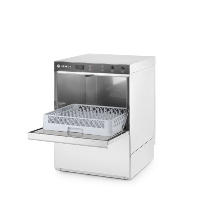 Myčka nádobí K50, HENDI, s dávkovačem mycího prostředku i vypouštěcím čerpadlem, 230V/3600W, 600x570x(H)830mm | 230251