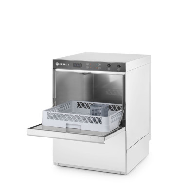 Myčka nádobí K50, HENDI, s dávkovačem mycího prostředku i vypouštěcím čerpadlem, 230V/3600W, 600x570x(H)830mm | 230251