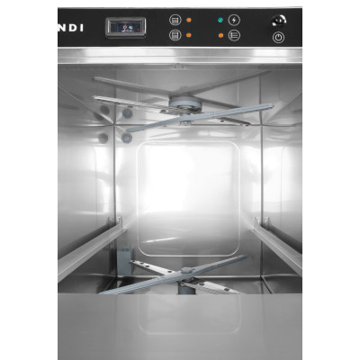 Myčka nádobí K50, HENDI, s dávkovačem mycího prostředku i vypouštěcím čerpadlem, 230V/3600W, 600x570x(H)830mm | 230251