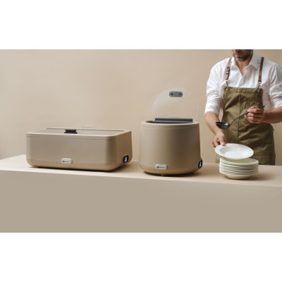 Chafing dish UNIQ, HENDI, designed by Robert Bronwasser, Béžová, 220-240V/700W, 607x402x(H)245mm | 470442