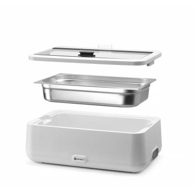 Chafing dish UNIQ, HENDI, designed by Robert Bronwasser, Bílá, 220-240V/700W, 607x402x(H)245mm | 470428
