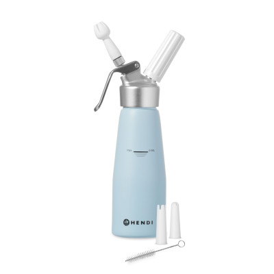 Láhev na šlehačku, HENDI, 0,5L, Pastelově modrá, 80x(H)260mm | 975862