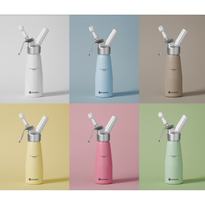 Láhev na šlehačku, HENDI, 0,5L, Pastelově modrá, 80x(H)260mm | 975862