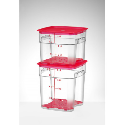 Nádoba na potraviny CamSquares Fresh Pro , Cambro, 7,6L, Průhledná, 229x229x(H)243mm | 8SFSPROCW135
