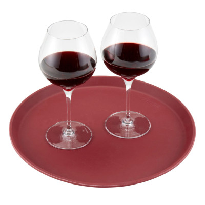 Servírovací tác Camtread, kulatý, protiskluzový, Cambro, vínový, 355x(H)21mm | 1400CT522