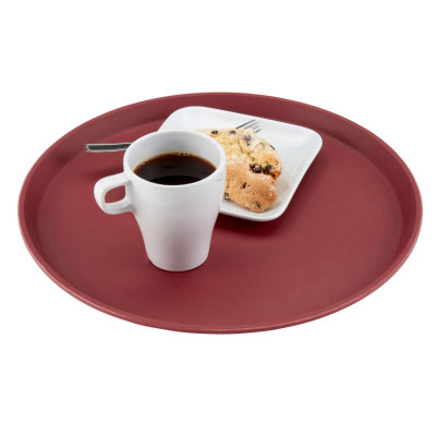Servírovací tác Camtread, kulatý, protiskluzový, Cambro, vínový, 355x(H)21mm | 1400CT522