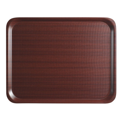 Obdélníkový protiskluzový servírovací tác Mykonos v mahagonovém provedení, Cambro, obdelníkový tvar, Mahagon, 360x460mm