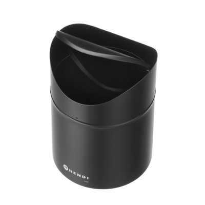 Odpadkový koš na stolek s otočným krytem, HENDI, 1,2L, Černá, 120x(H)165mm | 440773