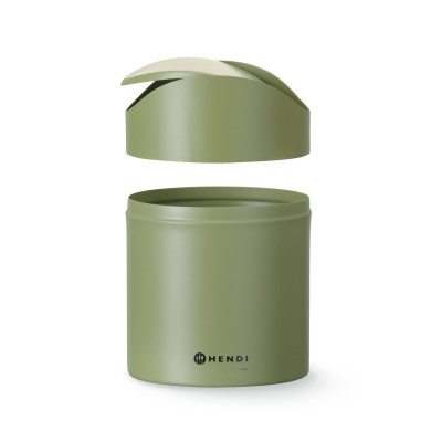 Odpadkový koš na stolek s otočným krytem, HENDI, 1,2L, Zelená, 120x(H)165mm | 440780