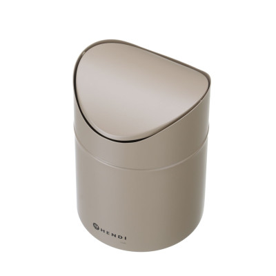Odpadkový koš na stolek s otočným krytem, HENDI, 1,2L, Béžová, 120x(H)165mm | 440797