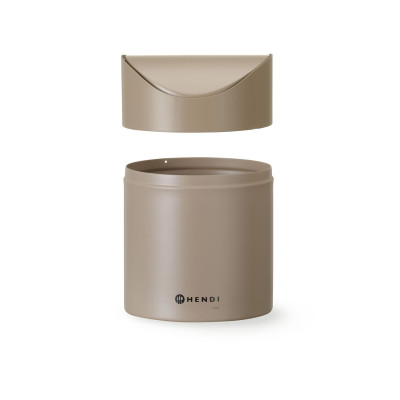 Odpadkový koš na stolek s otočným krytem, HENDI, 1,2L, Béžová, 120x(H)165mm | 440797