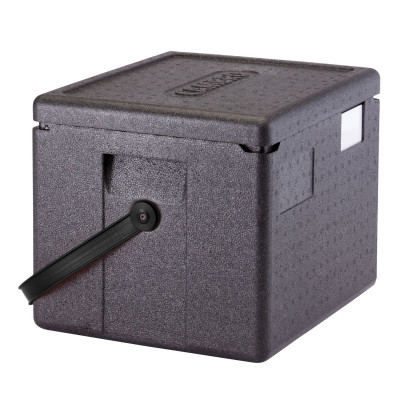 Termoizolační box Cam GoBox s černým uchem, GN 1/2, Cambro, 22,3L, Černá, 390x330x(H)316mm | EPP280BKST110