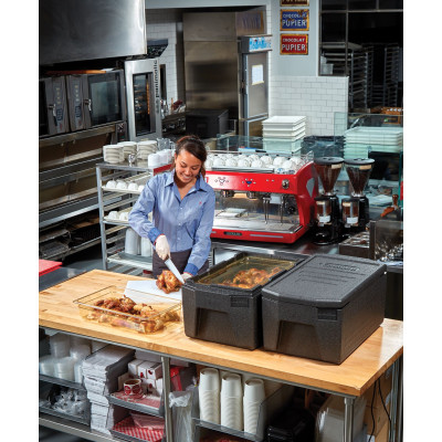 Termoizolační box Cam GoBox, horní plnění, GN 1/1, 46 l, Cambro, Černá, 680x400x(H)321mm | EPP180LH110