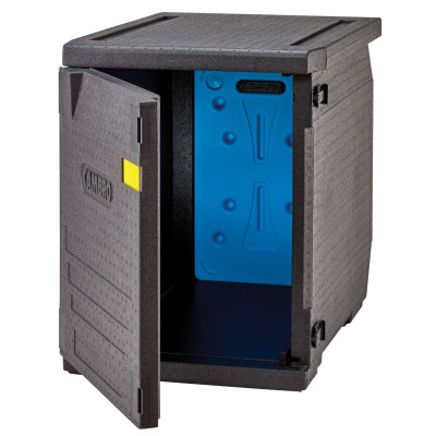 Termoizolační box Cam GoBox s předním plněním pro nádoby 600x400 mm, bez drážek, Cambro, 155 l, bez drážek, 155L, Černá,