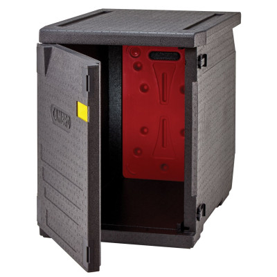 Termoizolační box Cam GoBox s předním plněním pro nádoby 600x400 mm, bez drážek, Cambro, 155 l, bez drážek, 155L, Černá,