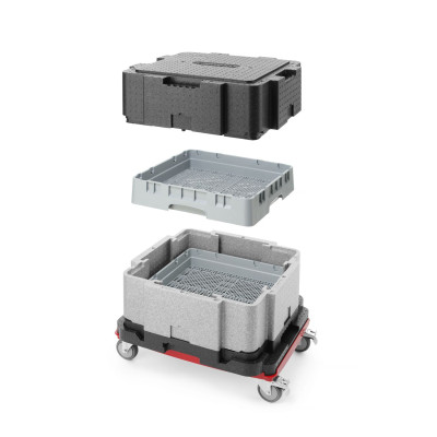 Multifunkční izolovaná nádoba Cam GoBox, Cambro, Světle šedá, 641x641x(H)754mm | EPPMFBE122110