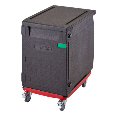 Termoizolační box Cam GoBox s předním plněním pro nádoby 600x400 mm, bez drážek, Cambro, 155 l, bez drážek, 155L, Černá,