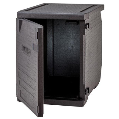 Termoizolační box Cam GoBox s předním plněním pro nádoby 600x400 mm, bez drážek, Cambro, 155 l, bez drážek, 155L, Černá,