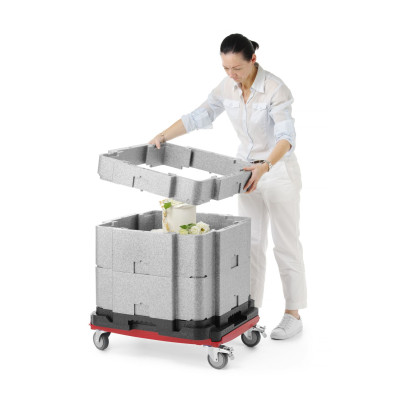 Multifunkční izolovaná nádoba Cam GoBox, Cambro, Světle šedá, 641x641x(H)754mm | EPPMFBE122110