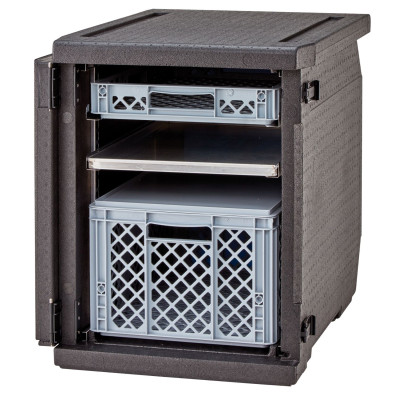 Termoizolační box Cam GoBox s předním plněním, 600x400 mm, s nastavitelnými drážkami, Cambro, 155 l, s nastavitelnými drážkami,