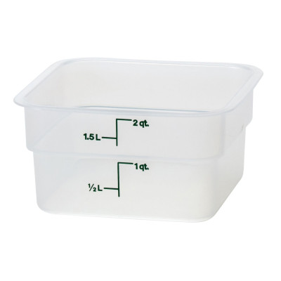 Transparentní polypropylenová nádoba na potraviny CamSquare, Cambro, 1,9 l, 1,9L, Průhledná, 185x185x(H)100mm | 2SFSPP190