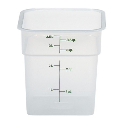 Transparentní polypropylenová nádoba na potraviny CamSquare, Cambro, 3,8 l, 3,8L, 185x185x(H)187mm | 4SFSPP190