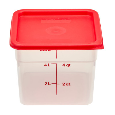 Transparentní polypropylenová nádoba na potraviny CamSquare, Cambro, 5,7 l, 5,7L, Průhledná, 215x215x(H)185mm | 6SFSPP190