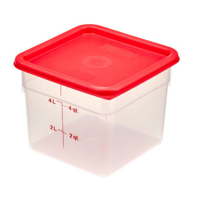 Transparentní polypropylenová nádoba na potraviny CamSquare, Cambro, 5,7 l, 5,7L, Průhledná, 215x215x(H)185mm | 6SFSPP190