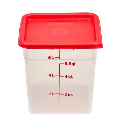 CAMBRO 8SFSPP190 | Transparentní polypropylenová nádoba na potraviny CamSquare, Cambro, 7, 6 l, 7, 6L, Průhledná