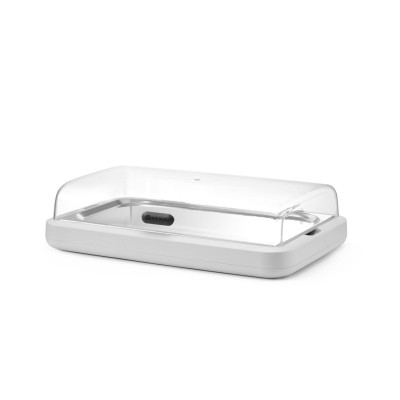 Chladící vitrína UNIQ, HENDI, designed by Robert Bronwasser, GN 1/1, Bílá, 593x389x(H)147mm, Obdélníkové | 871911