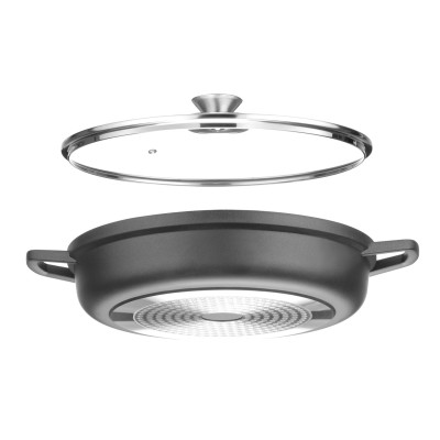 Hrnec s nepřilnavou povrchovou úpravou, HENDI, 4,3L, Černá, 425x332x(H)70mm | 611012