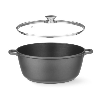 Hrnec s nepřilnavou povrchovou úpravou, HENDI, 7L, Černá, 367x290x(H)122mm | 611029