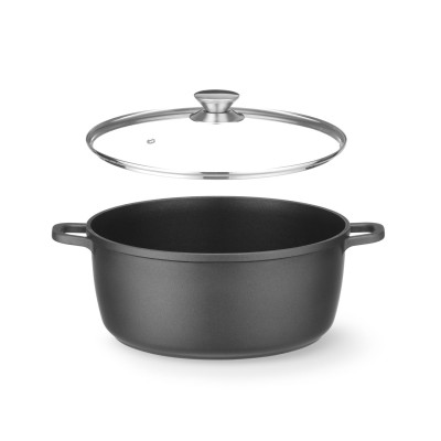 Hrnec s nepřilnavou povrchovou úpravou, HENDI, 9L, Černá, 405x332x(H)138mm | 611043