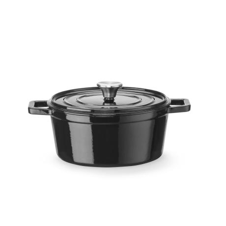 Litinový kastrol smaltovaný, HENDI, 3,7L, Černá, 317x240x(H)105mm | 626870